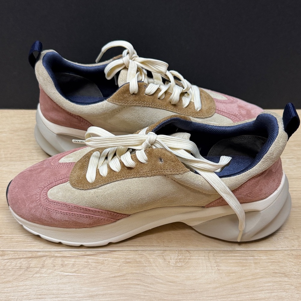 Tory Burch Good Luck T-Logo Suede Sneakers, SIZE 9 1/2 US - Picture 7 of 9